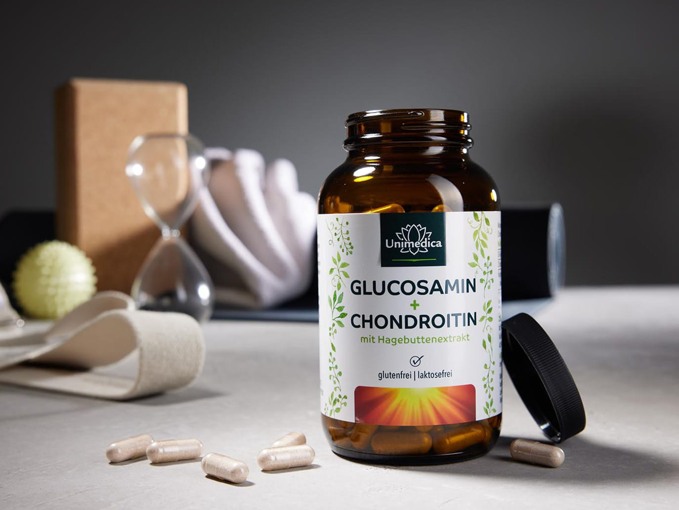 Glucosamine + chondroïtine - 1000 mg / 1200 mg par dose journalière - 180 gélules - par Unimedica